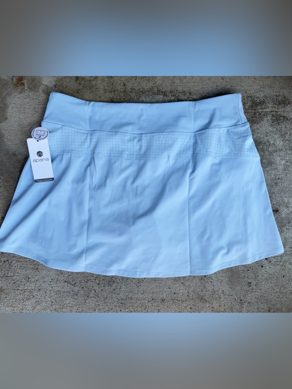 APANA Daybreak Light Blue Women's Lightweight Breathable Mesh Yoga Skort::NWT:: - Picture 7 of 11